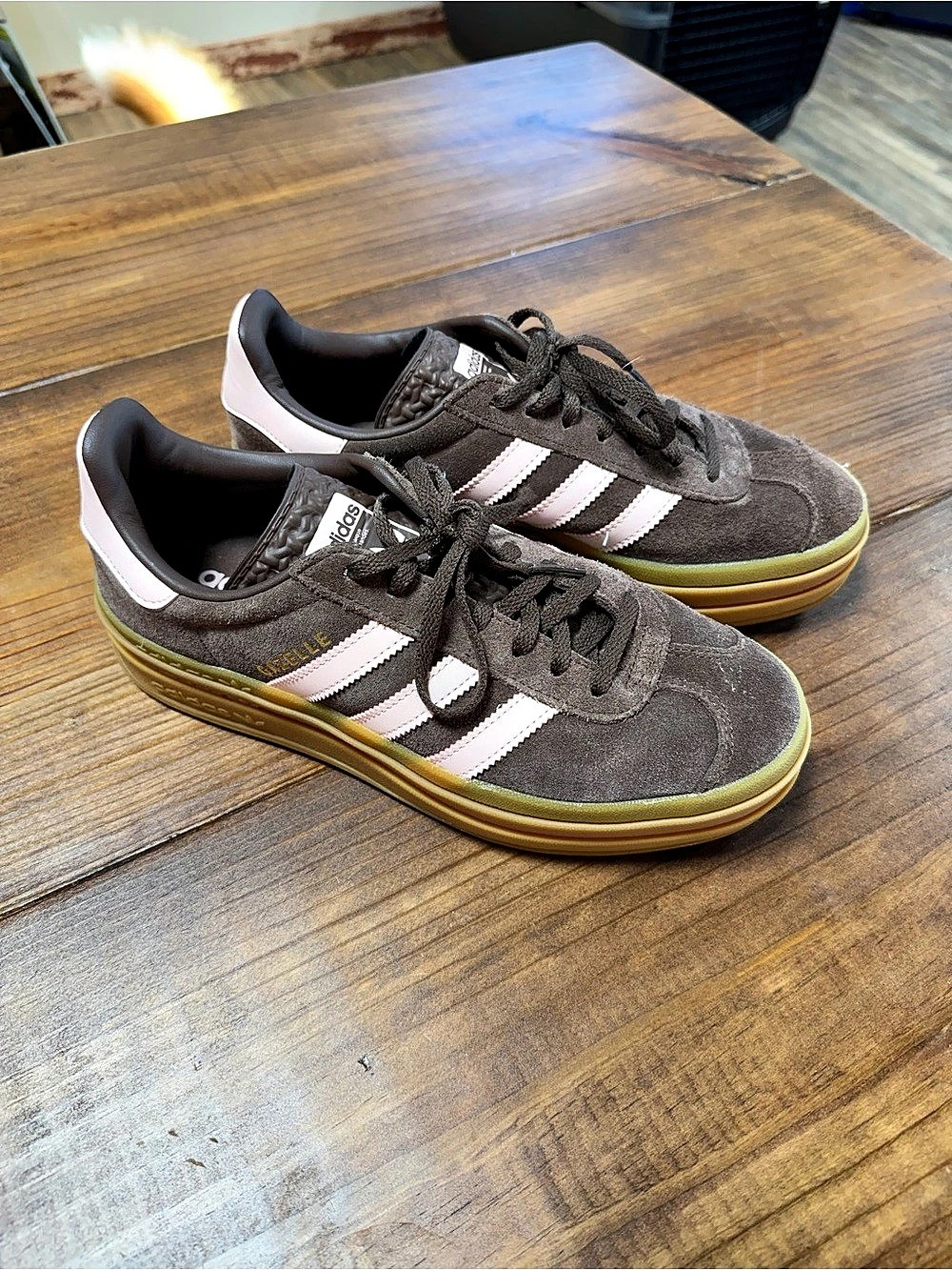 Adidas Gazelle Bold Brown Pink Platform Sneakers Women’s Size 8